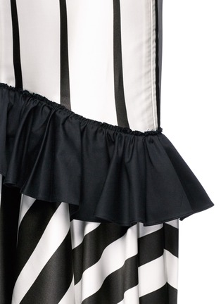 Detail View - Click To Enlarge - TOME - Twill ruffle stripe print satin skirt