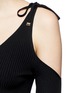Detail View - Click To Enlarge - ROSETTA GETTY - Cold shoulder rib knit camisole sweater