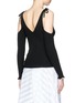 Back View - Click To Enlarge - ROSETTA GETTY - Cold shoulder rib knit camisole sweater