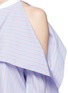 Detail View - Click To Enlarge - ROSETTA GETTY - Stripe foldover front cold shoulder shirt