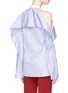 Back View - Click To Enlarge - ROSETTA GETTY - Stripe foldover front cold shoulder shirt