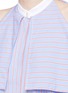 Detail View - Click To Enlarge - ROSETTA GETTY - Stripe foldover cold shoulder shirt dress