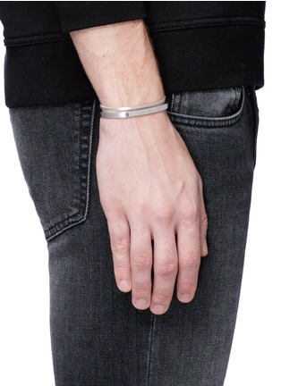 Figure View - Click To Enlarge - LE GRAMME - 'Variation Slick' 15g and 7g sterling silver cuff set