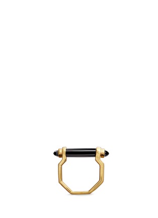 Main View - Click To Enlarge - W. BRITT - 'Bar' inset onyx 18k gold ring
