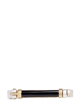 Figure View - Click To Enlarge - W. BRITT - 'Octagon Bar' inset onyx mixed 18k gold bangle
