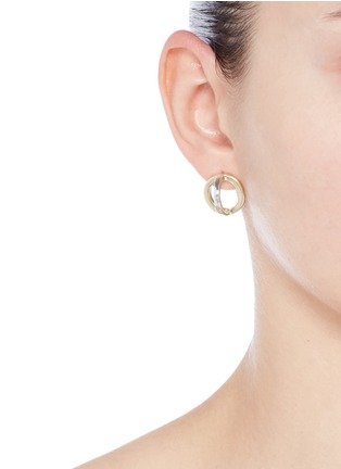 Figure View - Click To Enlarge - W. BRITT - 'Cross Circle' 18k gold stud earrings