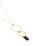 Detail View - Click To Enlarge - W. BRITT - 'Decagon Hex' convertible inset onyx 18k gold plated necklace