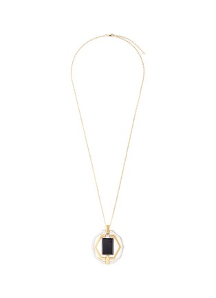 Main View - Click To Enlarge - W. BRITT - 'Decagon Hex' convertible inset onyx 18k gold plated necklace