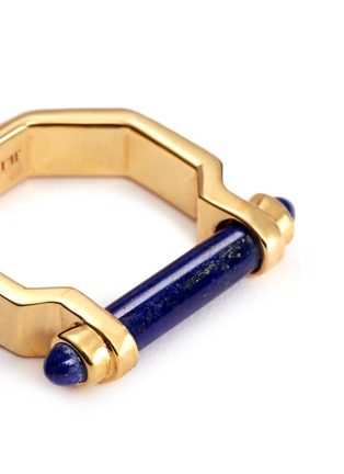Detail View - Click To Enlarge - W. BRITT - 'Bar' inset lapis lazuli 18k gold ring