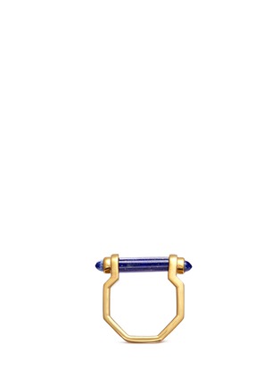 Main View - Click To Enlarge - W. BRITT - 'Bar' inset lapis lazuli 18k gold ring