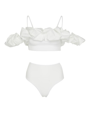 Main View - Click To Enlarge - MAYGEL CORONEL - 'Alessandra' Ruffled Off-shoulder Two-Piece Swimsuit