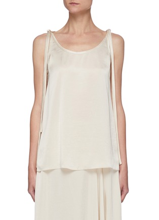 Main View - Click To Enlarge - THEORY - Knot Detail Satin Tank Top