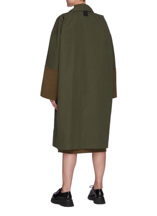 Back View - Click To Enlarge - LOEWE - Double Layered Textured Cuff Cotton Coat