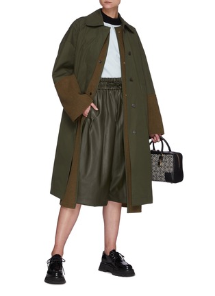 Figure View - Click To Enlarge - LOEWE - Double Layered Textured Cuff Cotton Coat