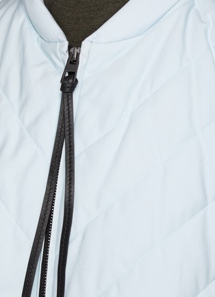 Detail View - Click To Enlarge - LOEWE - Colour Blocking Balloon Sleeved Flared Handkerchief Hem Parka With Padded Scarf