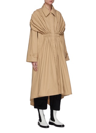 Detail View - Click To Enlarge - LOEWE - Belted Gathered Front Cotton Trench Coat