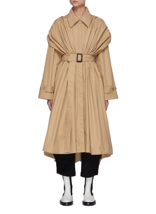 Main View - Click To Enlarge - LOEWE - Belted Gathered Front Cotton Trench Coat