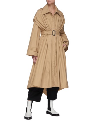Figure View - Click To Enlarge - LOEWE - Belted Gathered Front Cotton Trench Coat