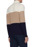 Back View - Click To Enlarge - BRUNELLO CUCINELLI - Colourblocked Wool Cashmere Silk Blend Turtleneck Sweater