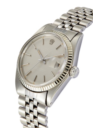 Detail View - Click To Enlarge - LANE CRAWFORD VINTAGE COLLECTION - Rolex Mystery Oyster Perpetual Datejust 1570 white gold bezel stainless steel watch