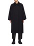 Main View - Click To Enlarge - RE: BY MAISON SANS TITRE - Exaggerated Collar Concealed Placket Wool Blend Trench Coat