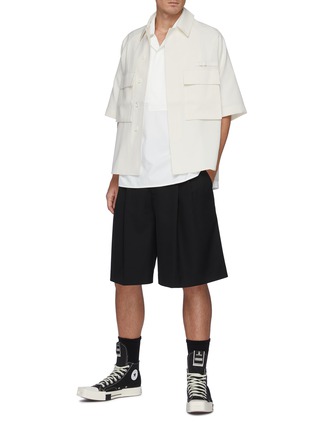 Figure View - Click To Enlarge - RE: BY MAISON SANS TITRE - High Waisted Pleated Wide Shorts