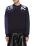 Main View - Click To Enlarge - MASAO SHIMIZU - Contrast Sleeve Panel Hand Sewn Cotton Sweatshirt