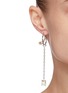 Figure View - Click To Enlarge - YUESPHERE - Core' Chain Drop Cubic Zirconia Sterling Silver Hoop Earrings