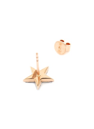 Detail View - Click To Enlarge - BEE GODDESS - Black Diamond 14k Rose Gold Star Stud single earring