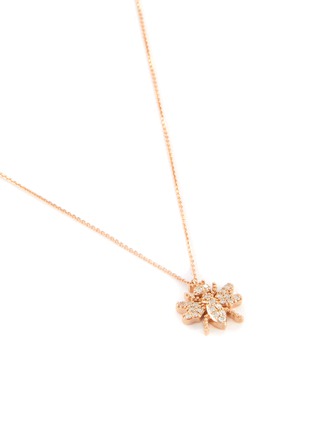 Detail View - Click To Enlarge - BEE GODDESS - Diamond 14k Rose Gold Bee Pendant Necklace