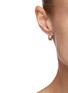 Figure View - Click To Enlarge - BEE GODDESS - Diamond 14k Rose Gold Honeycomb Loop Earrings