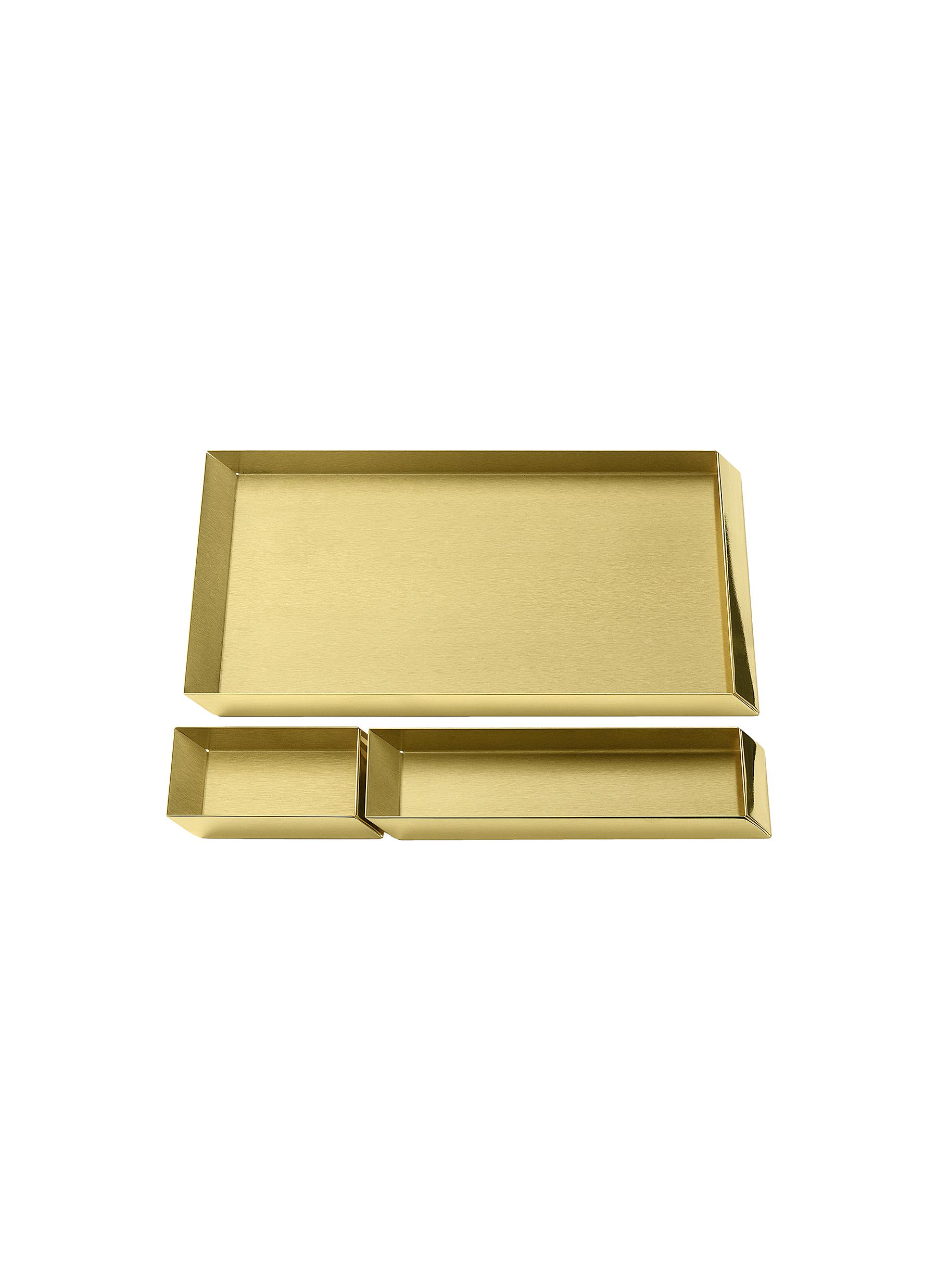 Ghidini Axonometry Desk Trays Set - Polished Brass