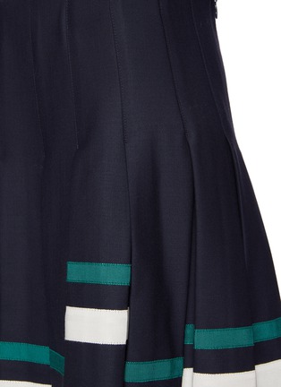  - MONSE - Varsity Striped Step Hem Pleated Virgin Wool Blend Mini Skirt