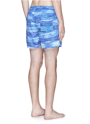Back View - Click To Enlarge - INSTED WE SMILE - 'The Olson' wave print swim shorts