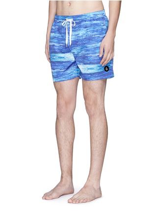 Figure View - Click To Enlarge - INSTED WE SMILE - 'The Olson' wave print swim shorts