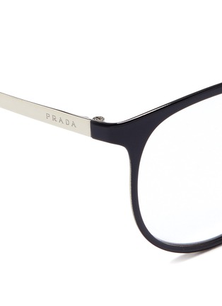 Detail View - Click To Enlarge - PRADA - Coated front metal round optical glasses