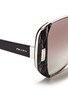 Detail View - Click To Enlarge - PRADA - Croc embossed acetate rim metal sunglasses