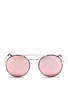 Main View - Click To Enlarge - PRADA - Tortoiseshell acetate rim round mirror sunglasses