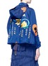 Back View - Click To Enlarge - ANGEL CHEN - Chinese calligraphy floral embroidered windbreaker