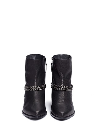 Front View - Click To Enlarge - STUART WEITZMAN - 'Chain It' chain leather ankle boots