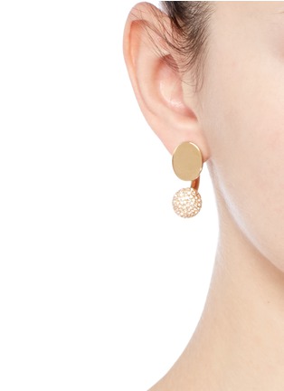 Figure View - Click To Enlarge - CHLOÉ - 'Darcey' Swarovski crystal flat stud earrings