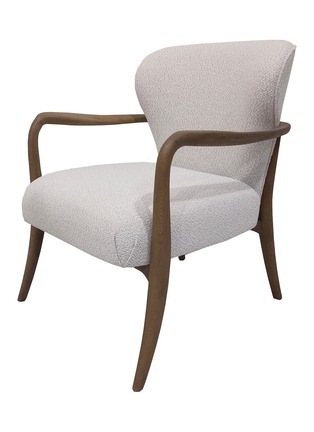 Detail View - Click To Enlarge - ANDRÉ FU LIVING - Grey Pinewood 'Hana' Armchair With Shaded White Loro Piana Fabric