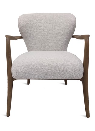 Main View - Click To Enlarge - ANDRÉ FU LIVING - Grey Pinewood 'Hana' Armchair With Shaded White Loro Piana Fabric