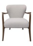 Main View - Click To Enlarge - ANDRÉ FU LIVING - Grey Pinewood 'Hana' Armchair With Shaded White Loro Piana Fabric