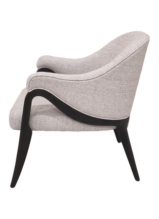 Detail View - Click To Enlarge - ANDRÉ FU LIVING - Charcoal Pinewood 'Ichou' Armchair With Light Grey Loro Piana Fabric