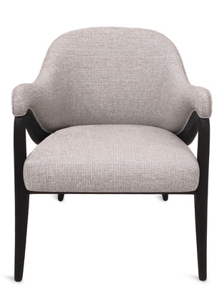 Main View - Click To Enlarge - ANDRÉ FU LIVING - Charcoal Pinewood 'Ichou' Armchair With Light Grey Loro Piana Fabric