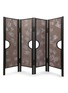Main View - Click To Enlarge - ANDRÉ FU LIVING - Art Deco Garden' Charcoal Oak Wood 4-Panel Screen With De Gournay Covering