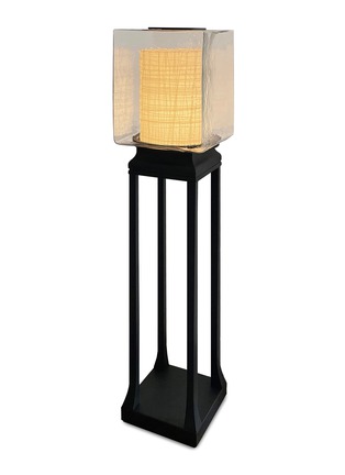  - ANDRÉ FU LIVING - Shoji' Rippled Glass Brass Floor Lamp