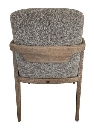 Detail View - Click To Enlarge - ANDRÉ FU LIVING - Charcoal Pinewood 'Dotai' Dining Chair With Grey Dune Loro Piana Fabric