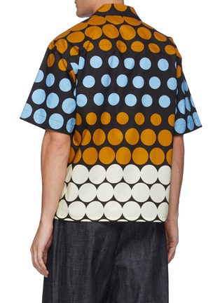 Back View - Click To Enlarge - MARNI - All over dot print poplin bowling shirt